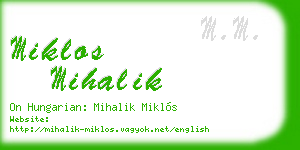 miklos mihalik business card